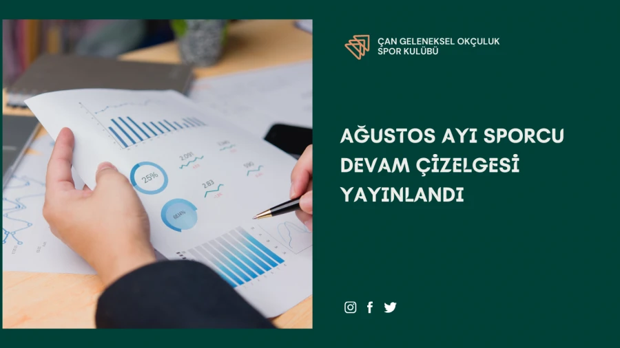 AĞUSTOS AYI SPORCU DEVAM ÇİZELGESİ YAYINLANDI